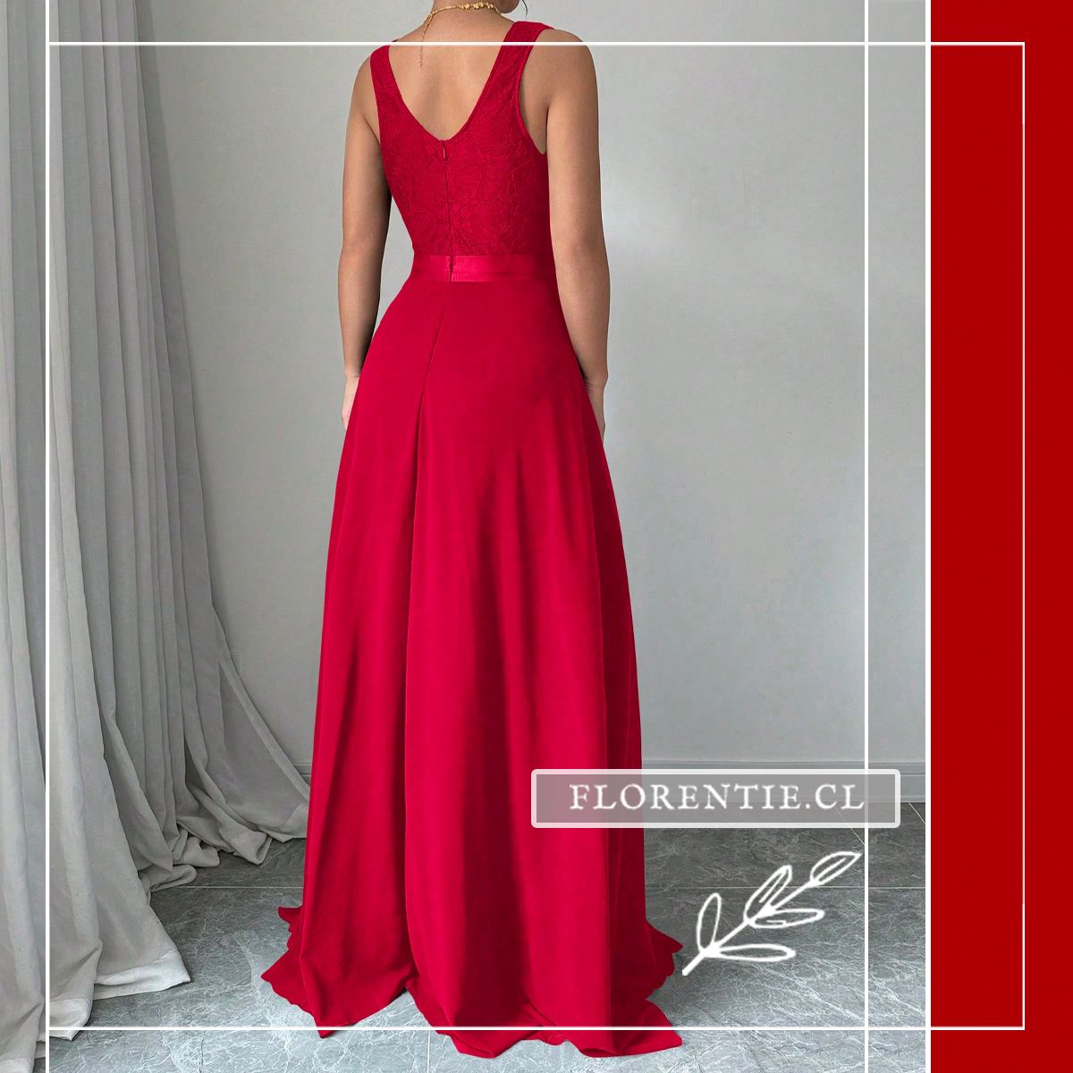 Espalda vestido rojo