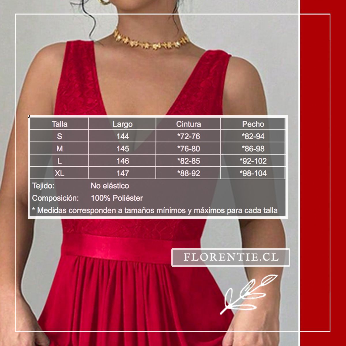 Medidas vestido rojo