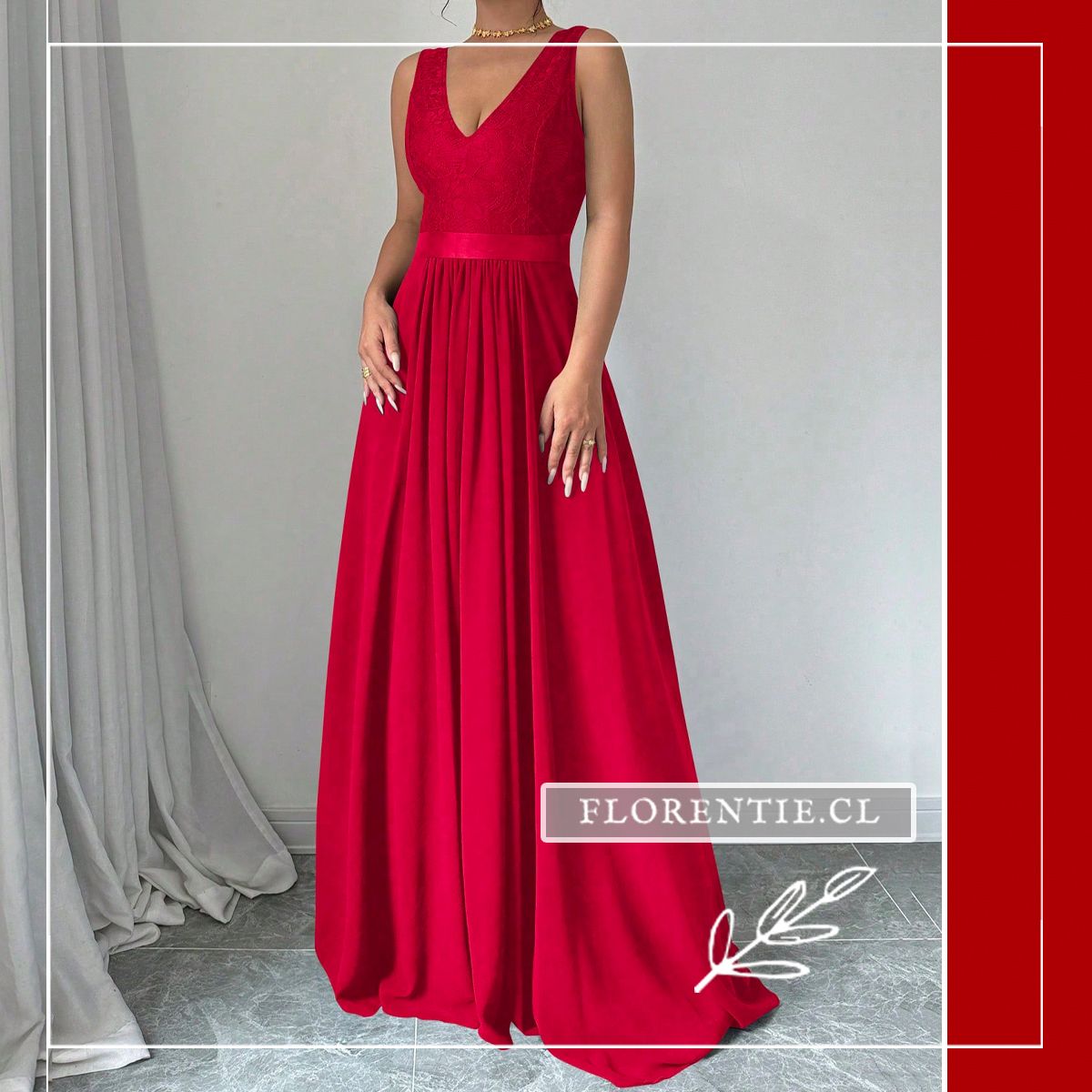 Vestido rojo escotado
