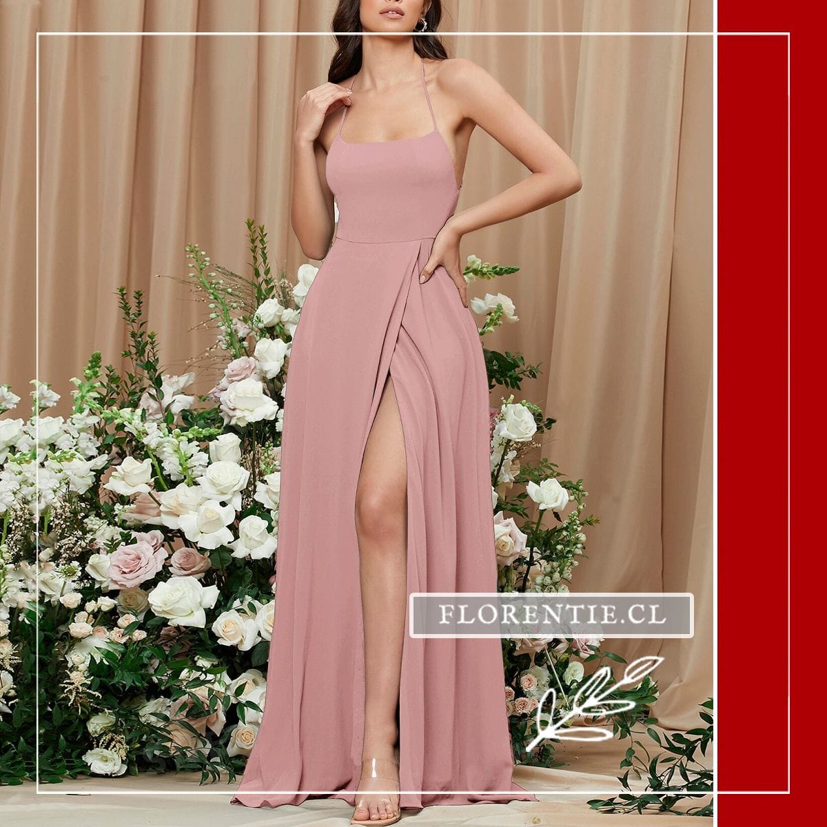 Vestido fiesta gala graduación rosado