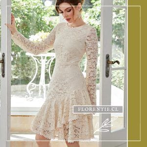 Vestido matrimonio civil estilo romántico encaje blanco