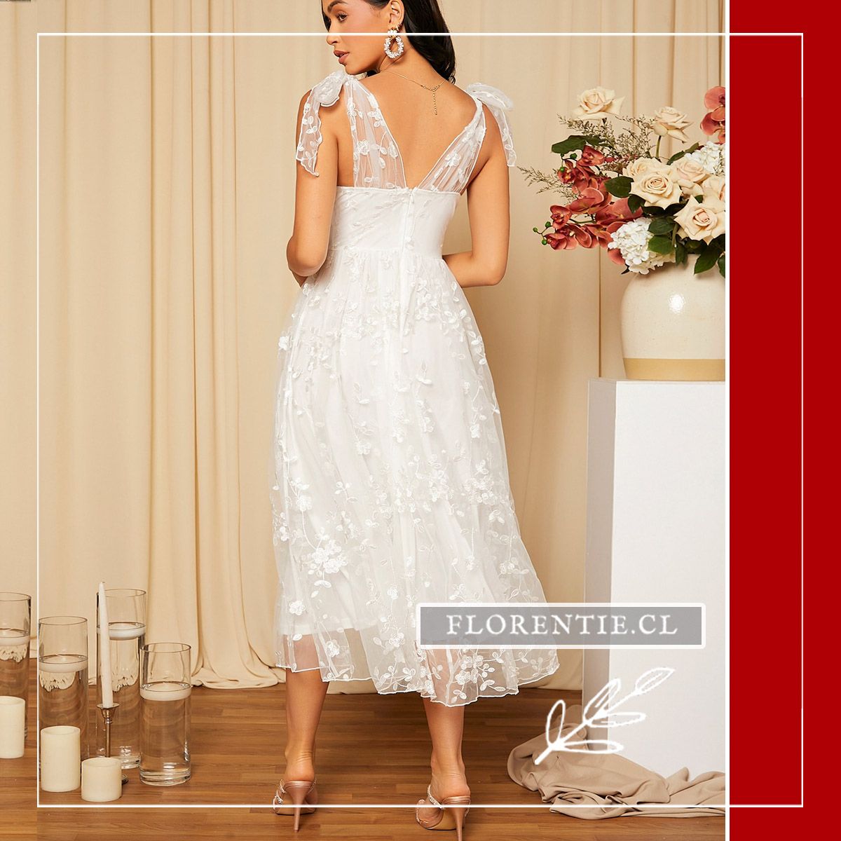 Vestido de Novia Civil Tul Bordado — Irene - Imagen 8