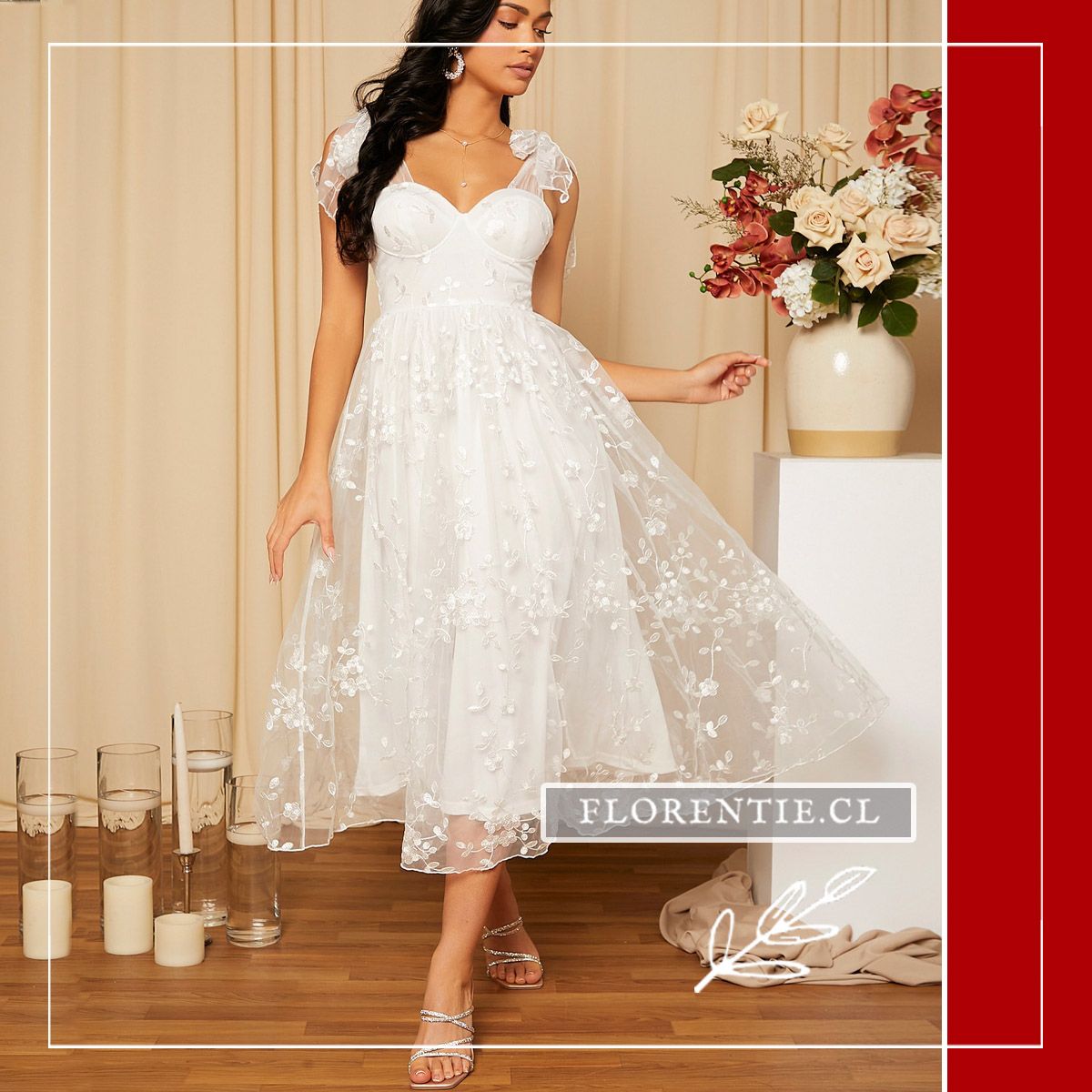 Vestido de Novia Civil Tul Bordado — Irene - Imagen 2