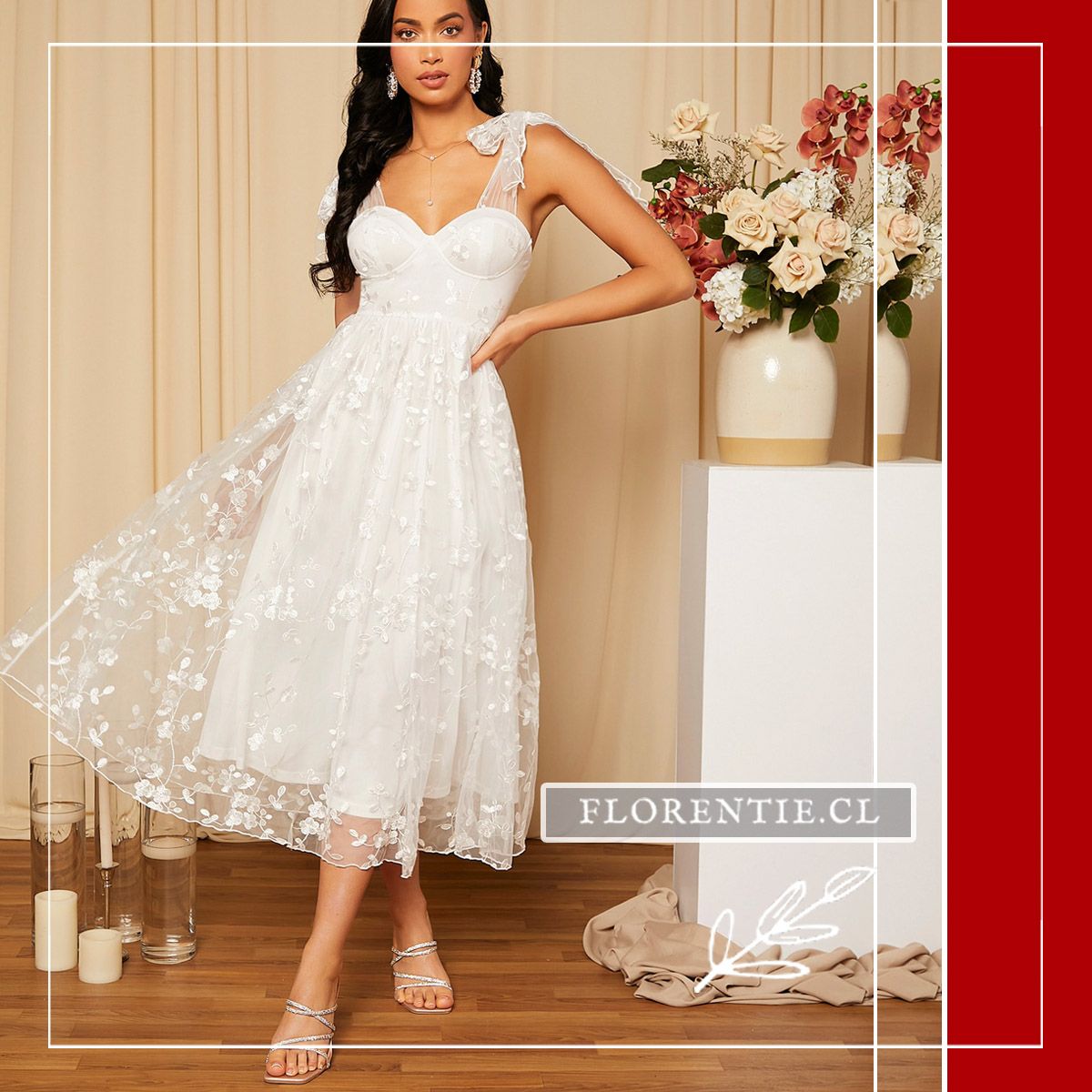 Vestido de Novia Civil Tul Bordado — Irene - Imagen 6