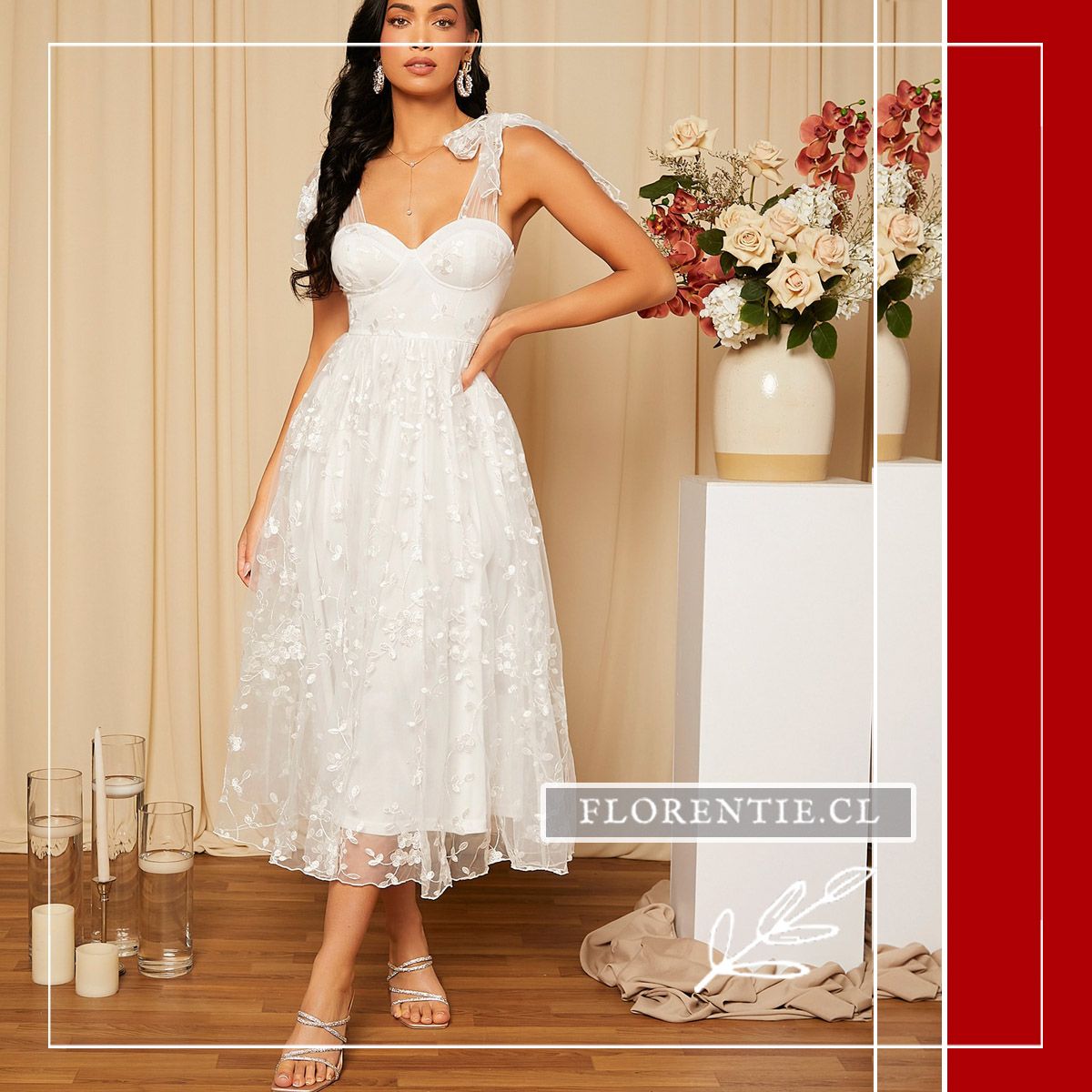 Vestido de Novia Civil Tul Bordado — Irene - Imagen 3
