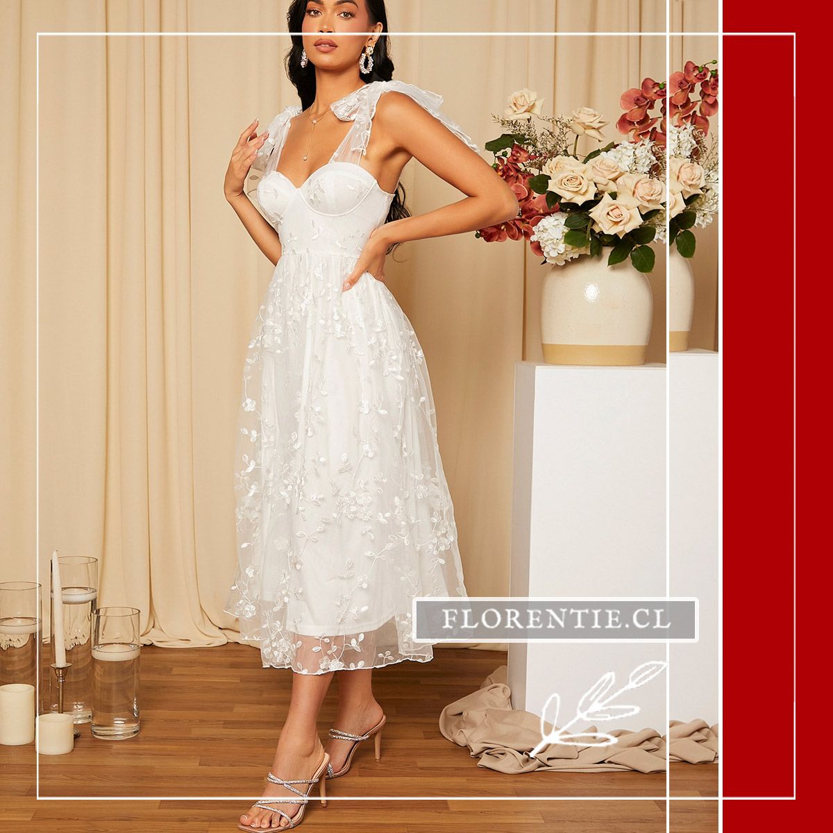 Vestido de Novia Civil Tul Bordado — Irene - Imagen 4