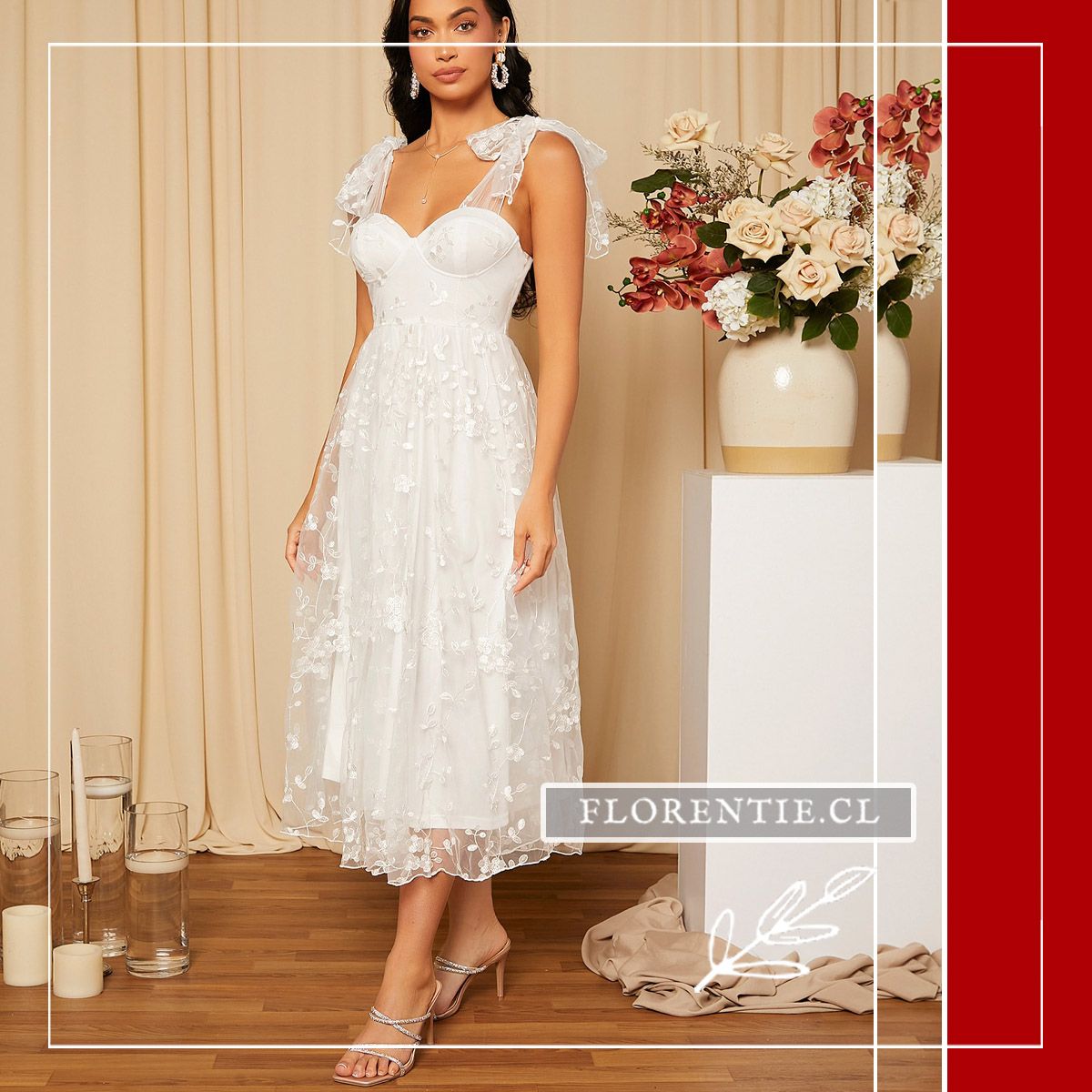 Vestido de Novia Civil Tul Bordado — Irene - Imagen 5