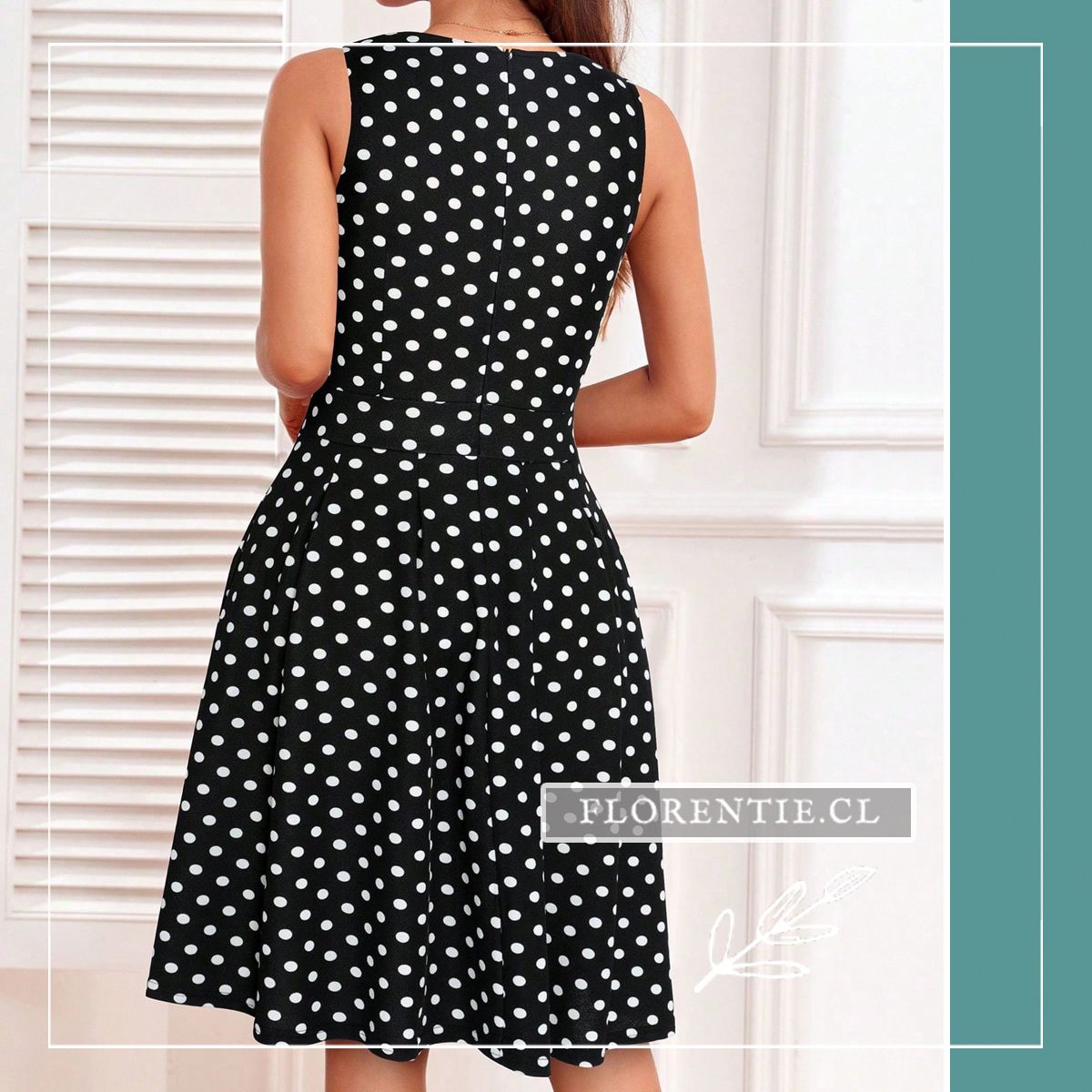 Vestido negro lunares Hali - Imagen 3