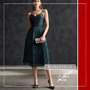 Vestido azul brillante cocktail mujer