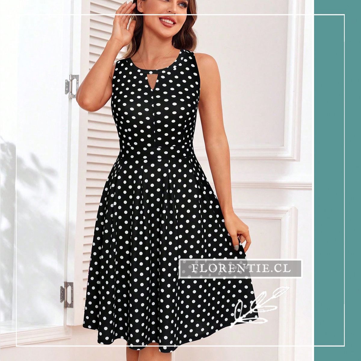 Vestido negro lunares Hali - Imagen 2