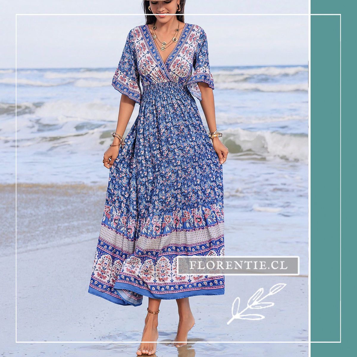 Vestido floreado para playa