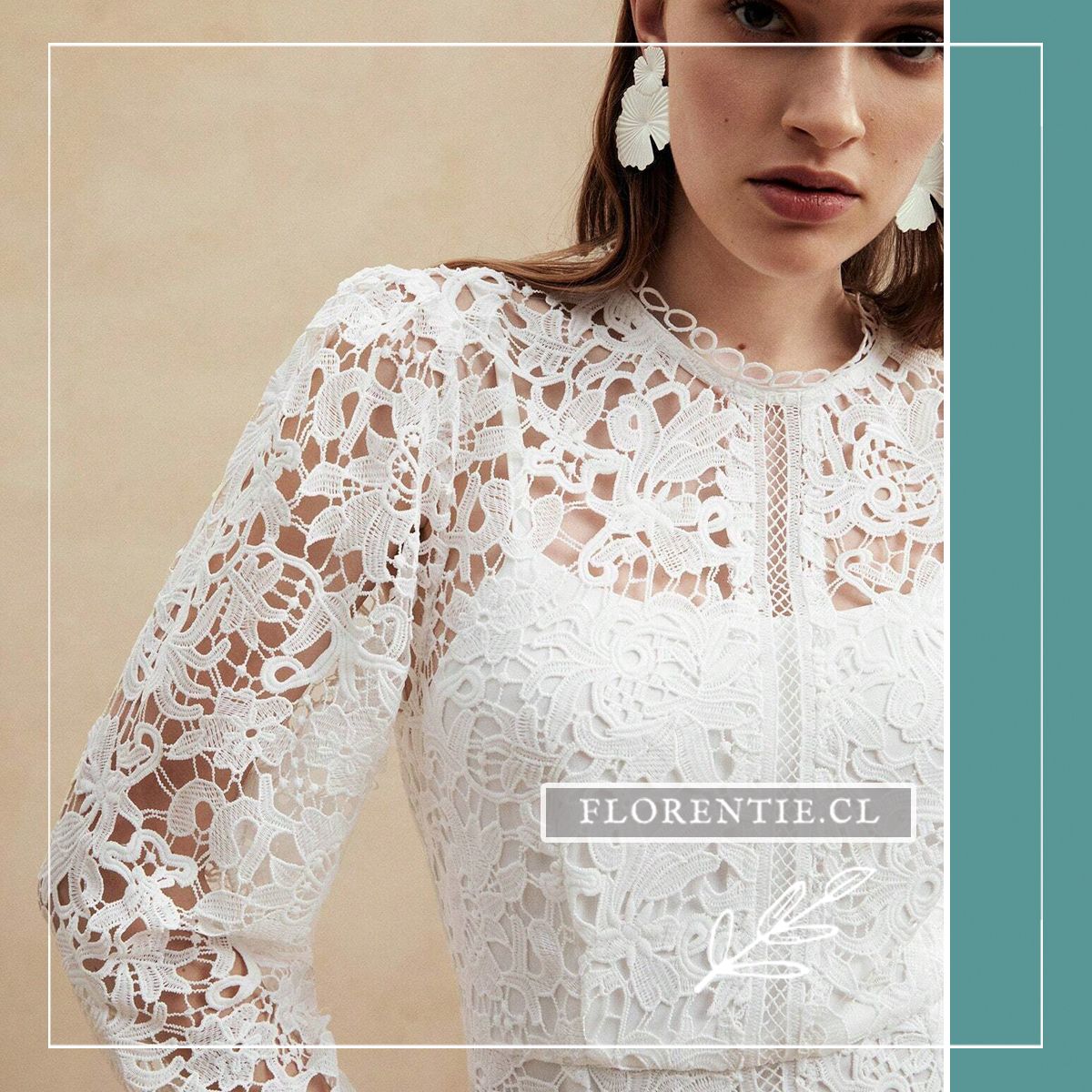 Detalle pecho vestido novia registro civil