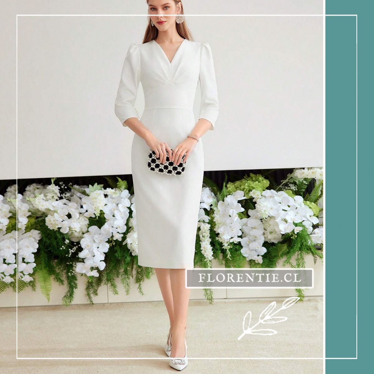 Vestido drapeado blanco
