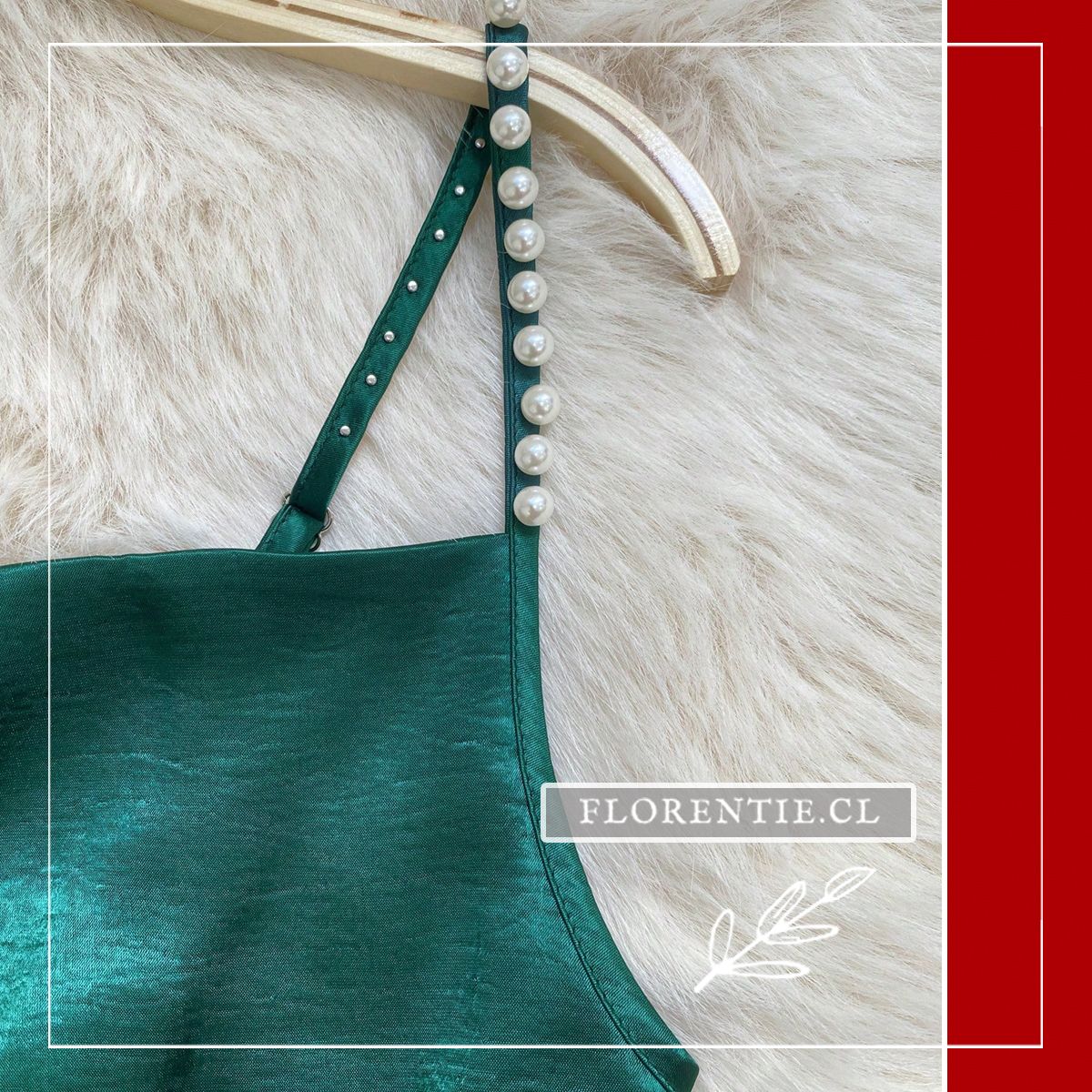 Detalle tirantes vestido verde jade