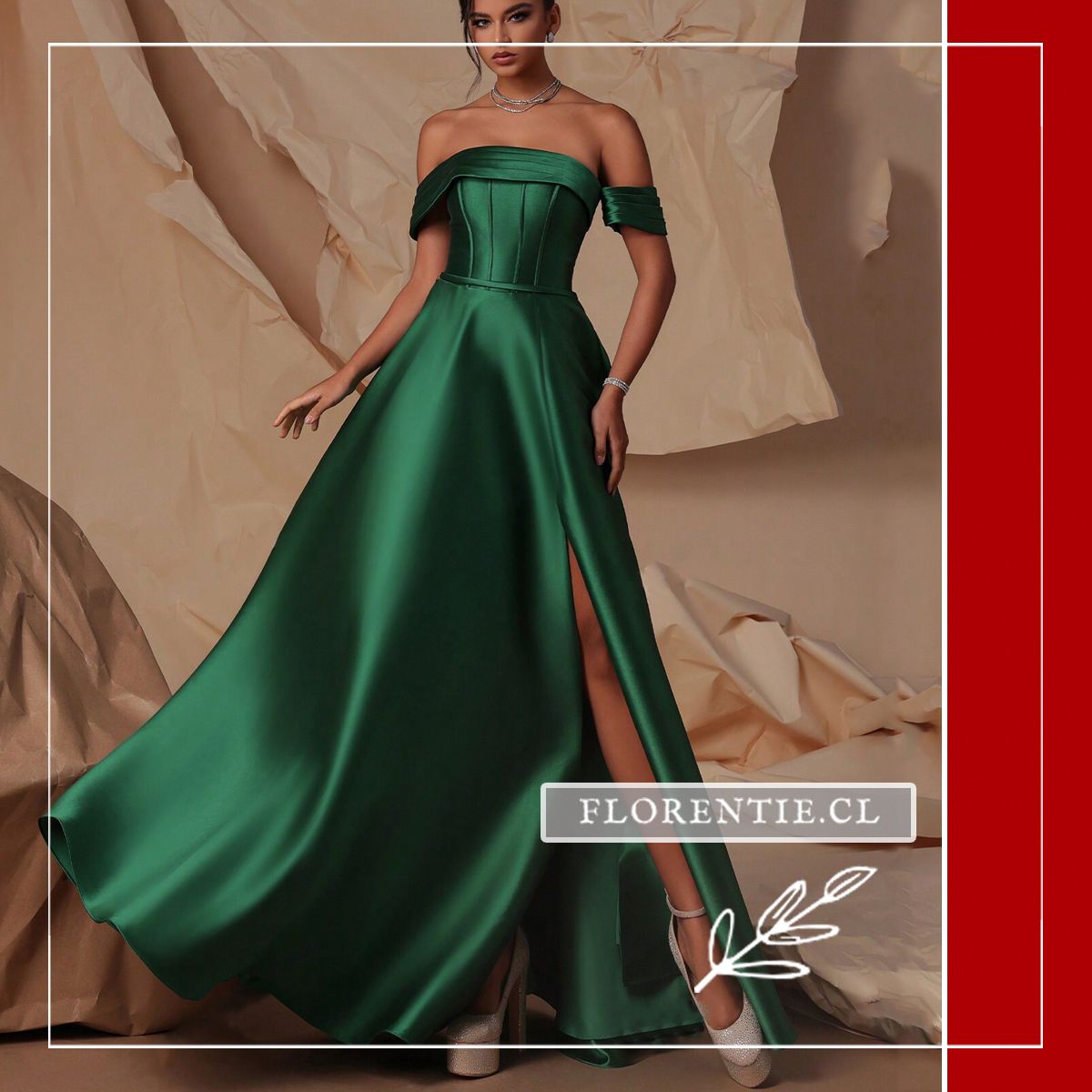 Vestido corte princesa verde