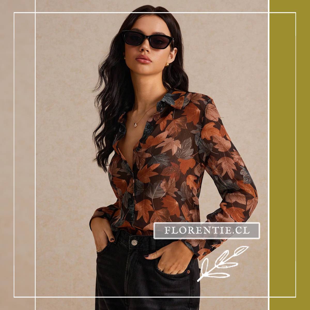 Blusa estampada café