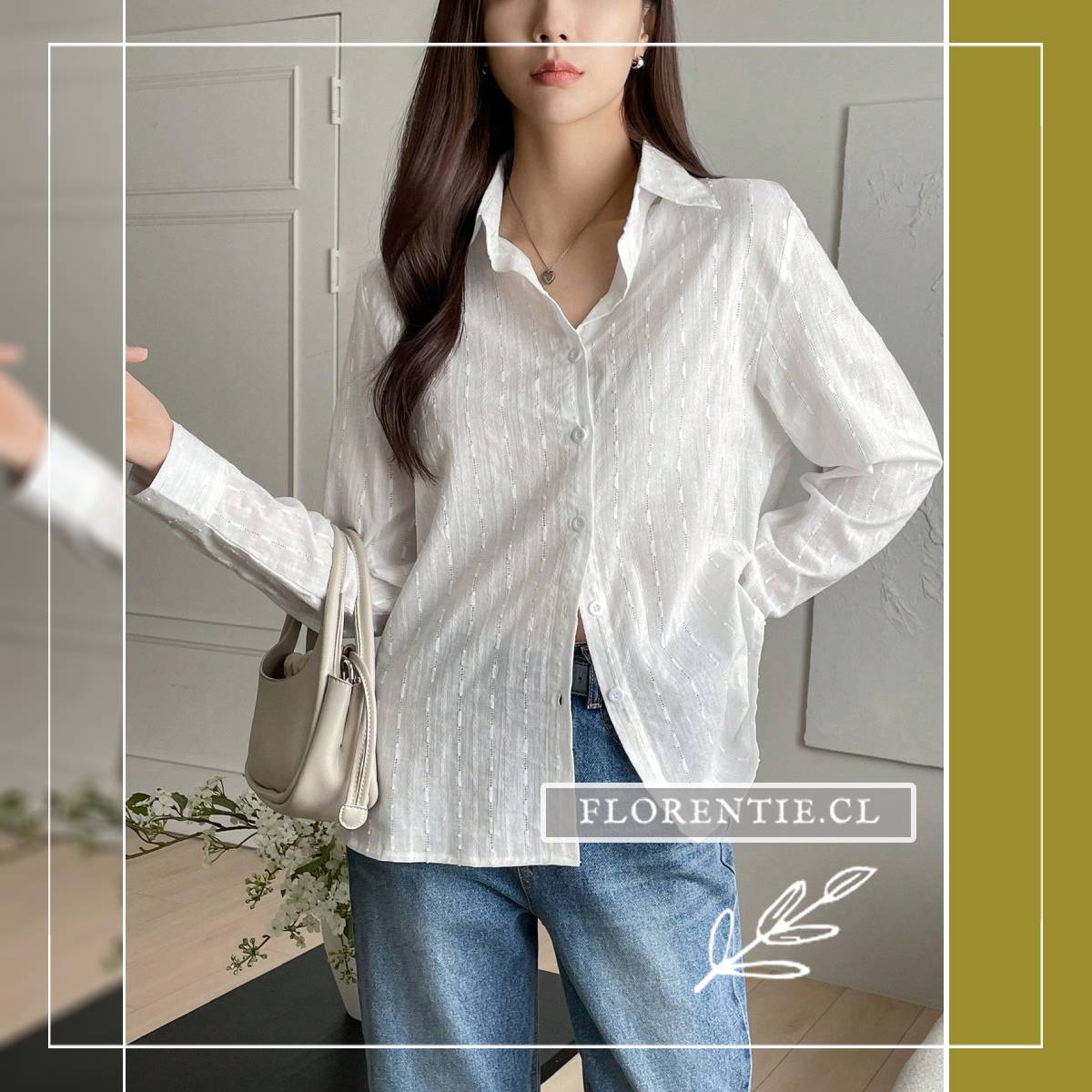Blusa blanca con textura