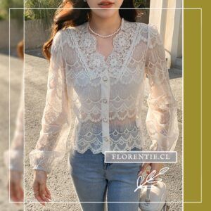 Blusa de blonda blanca
