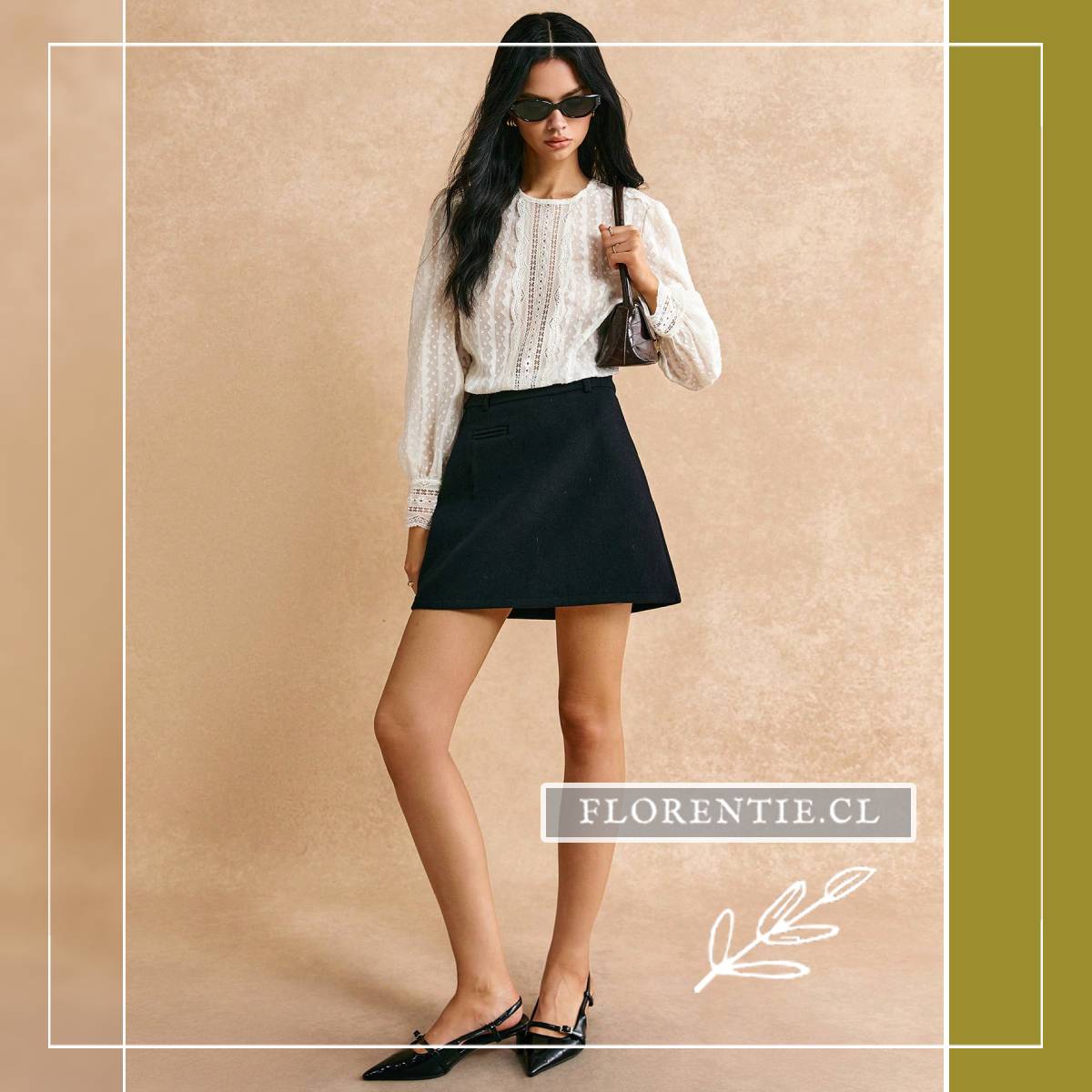 Blusa encaje blanca