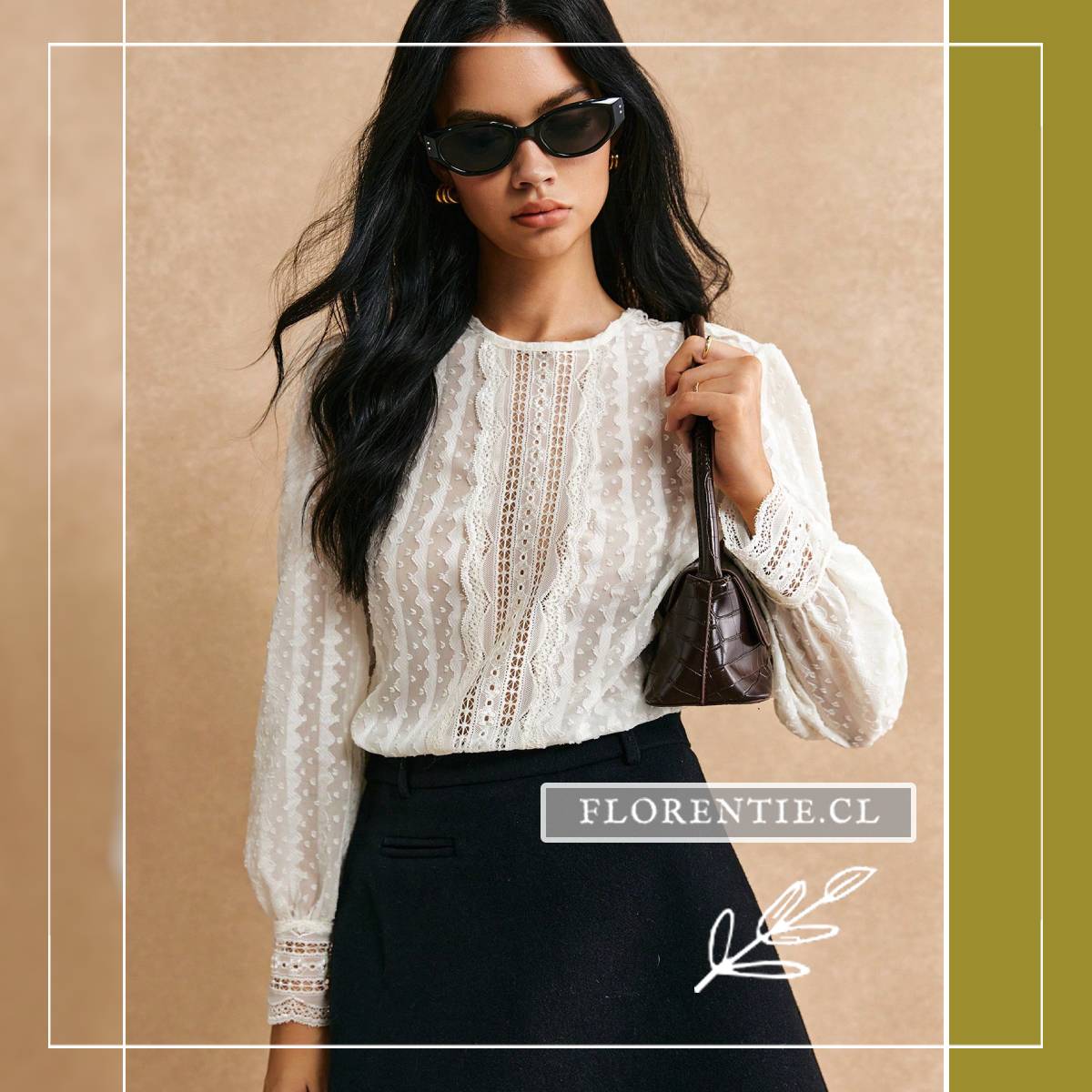Blusa encaje transparente