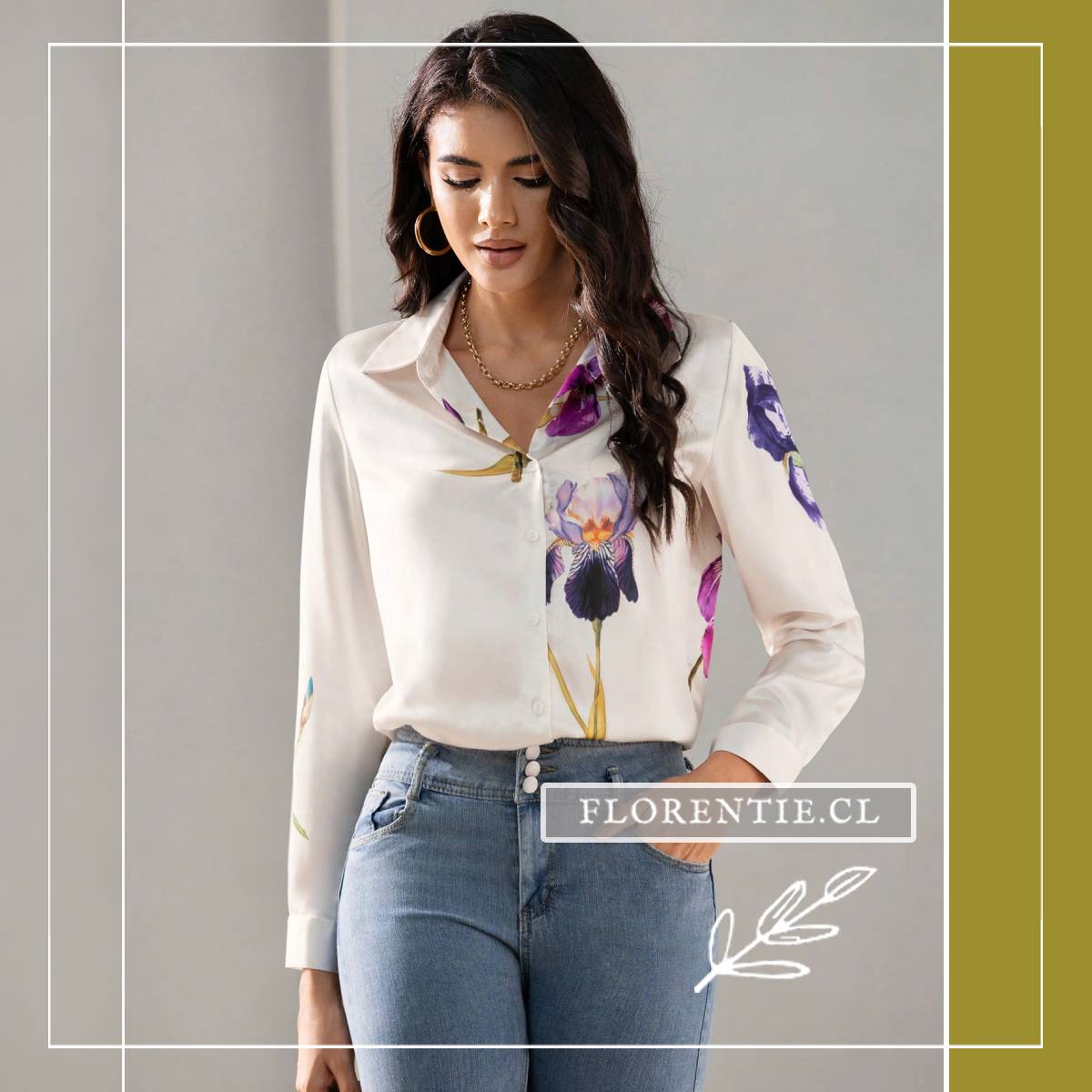 Blusa estampada flores elegante