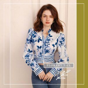 Blusa flores azules