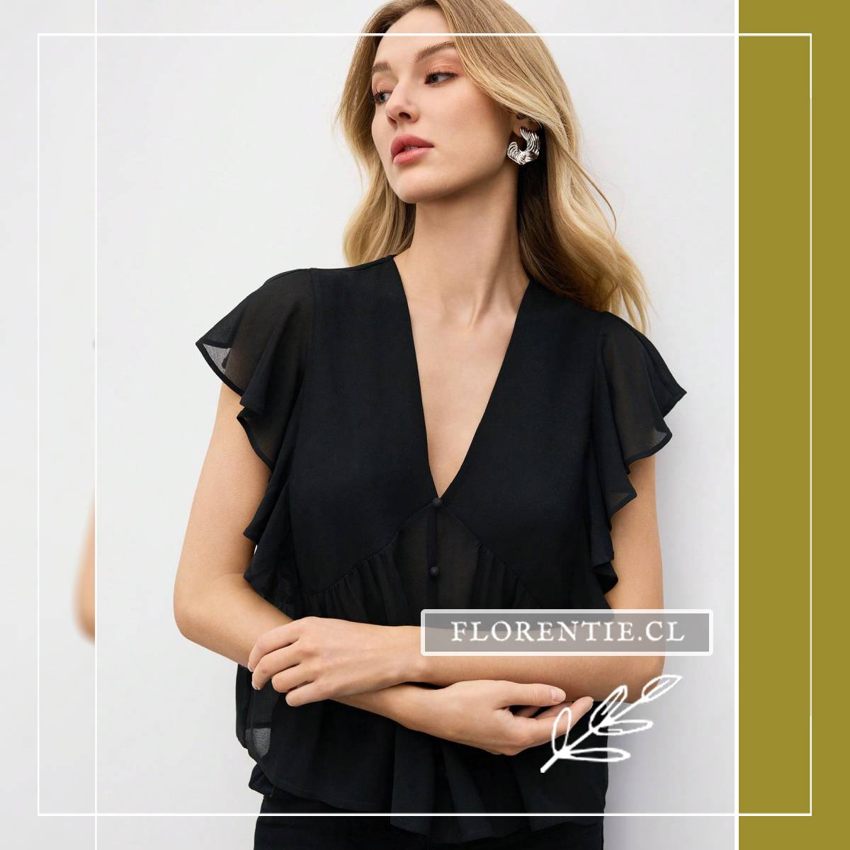 Blusa gasa negra