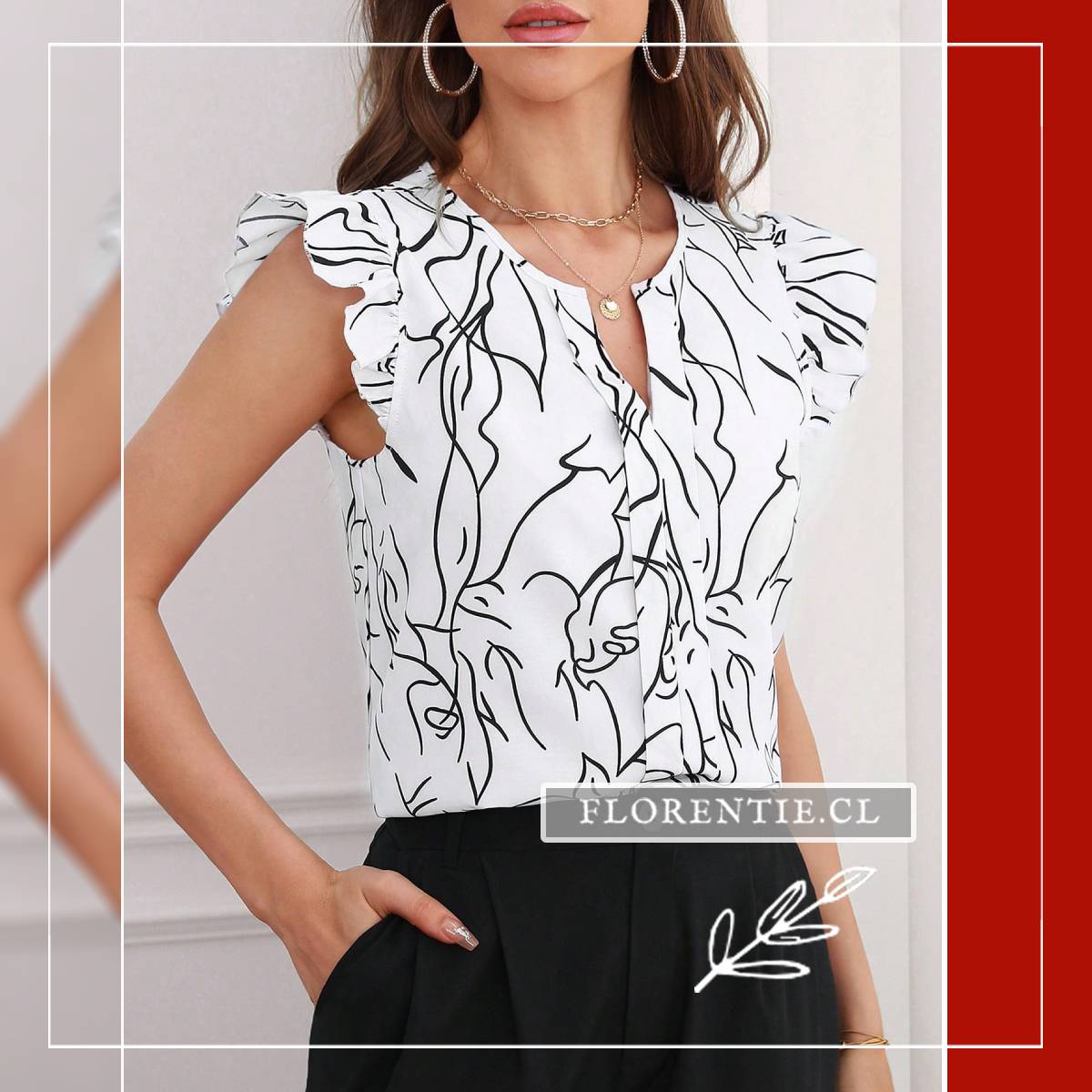 Blusa manga volante