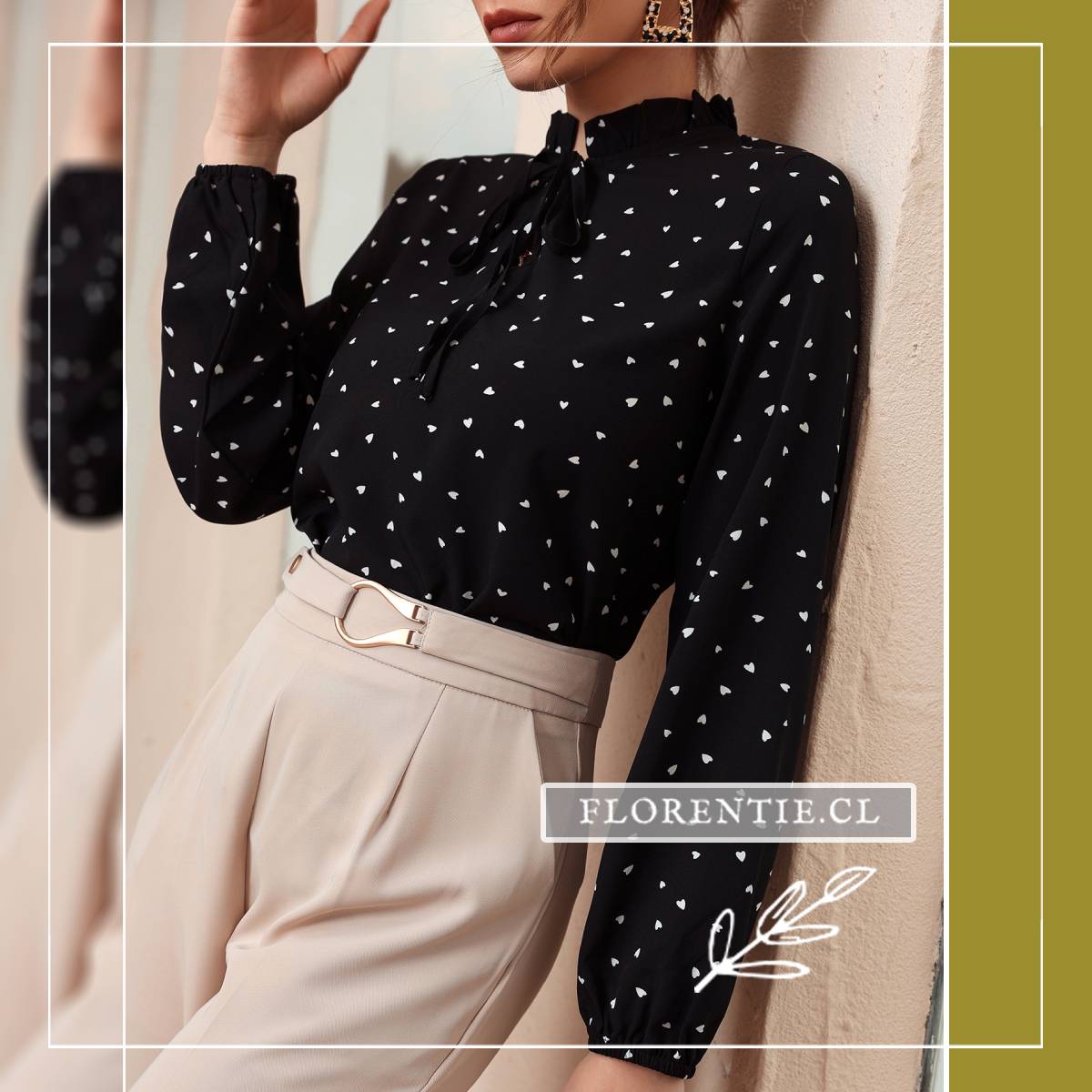 Blusa negra de corazones