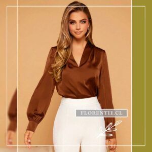 Blusa satin café