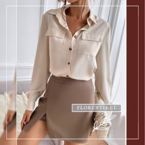 Camisa mujer cuello solapa