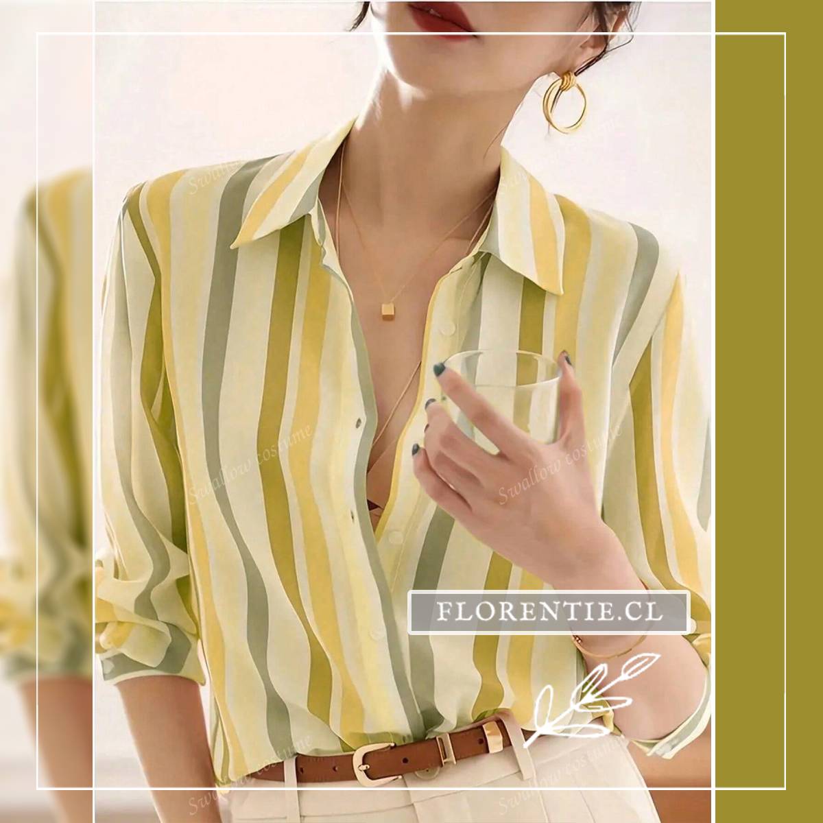 Camisa rayas anchas mujer