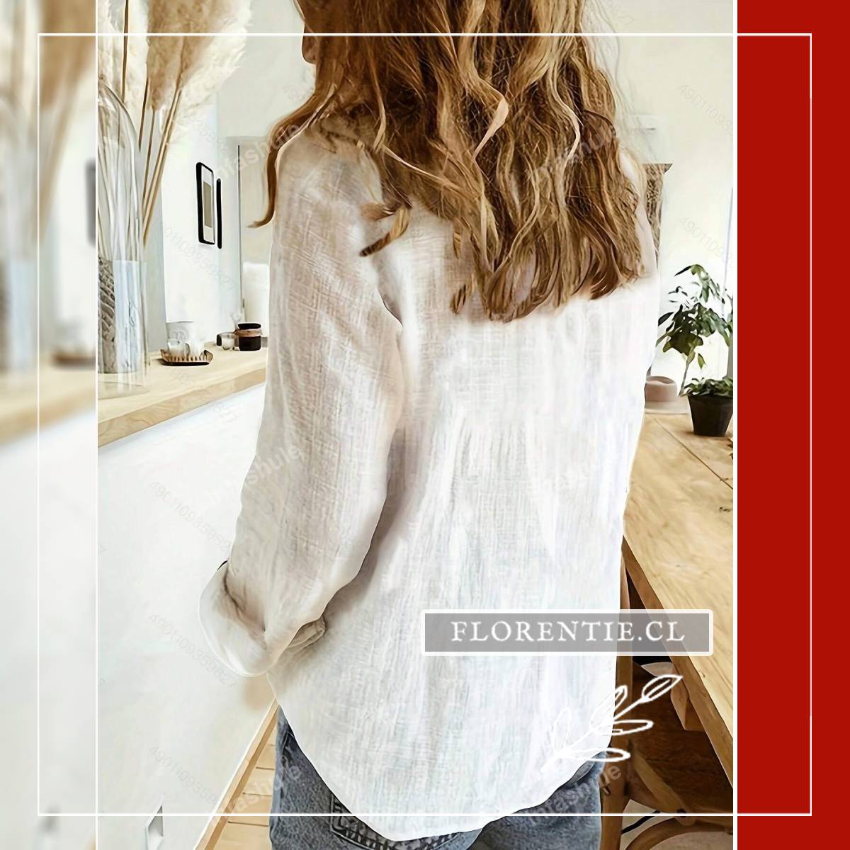 Espalda blusa de lino mujer