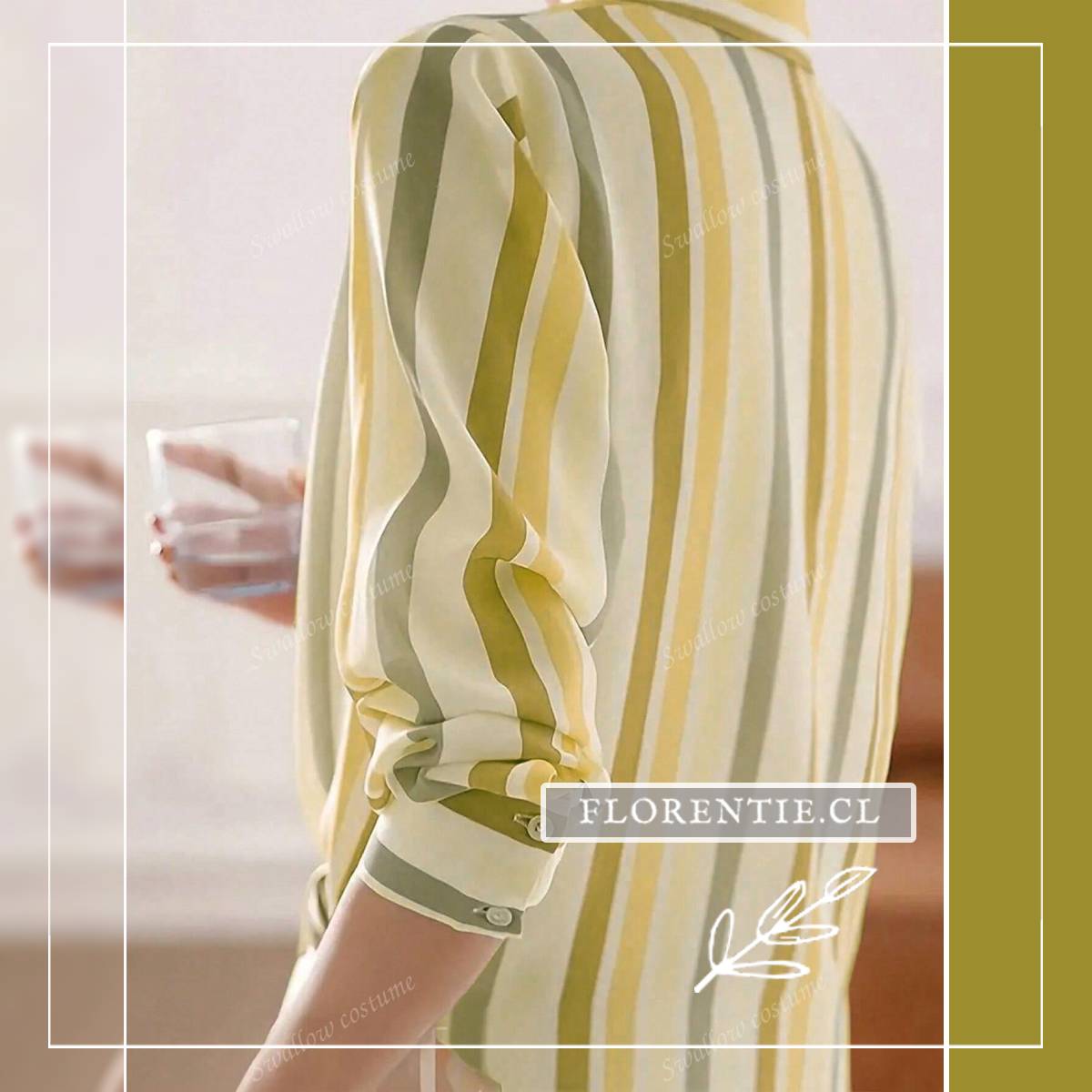 Espalda camisa rayas anchas mujer