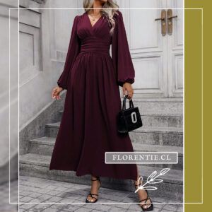 Vestido Ivette burdeos