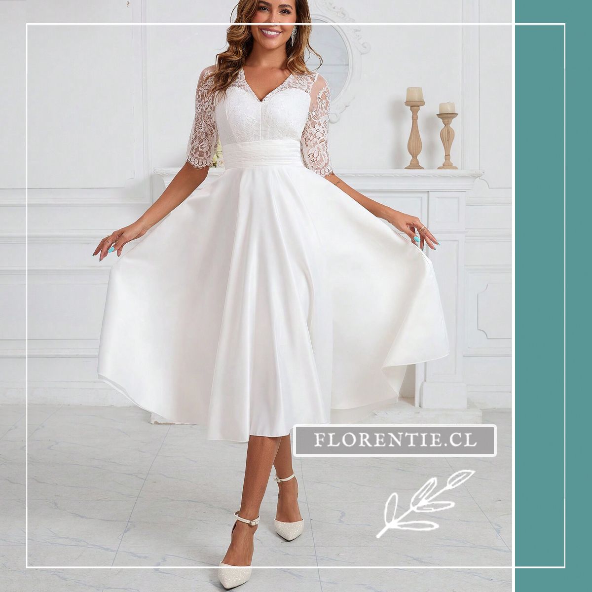 Vestido novia civil midi Blitz