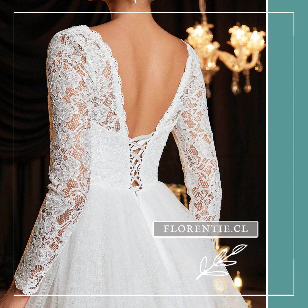 Detalle espalda vestido novia corto