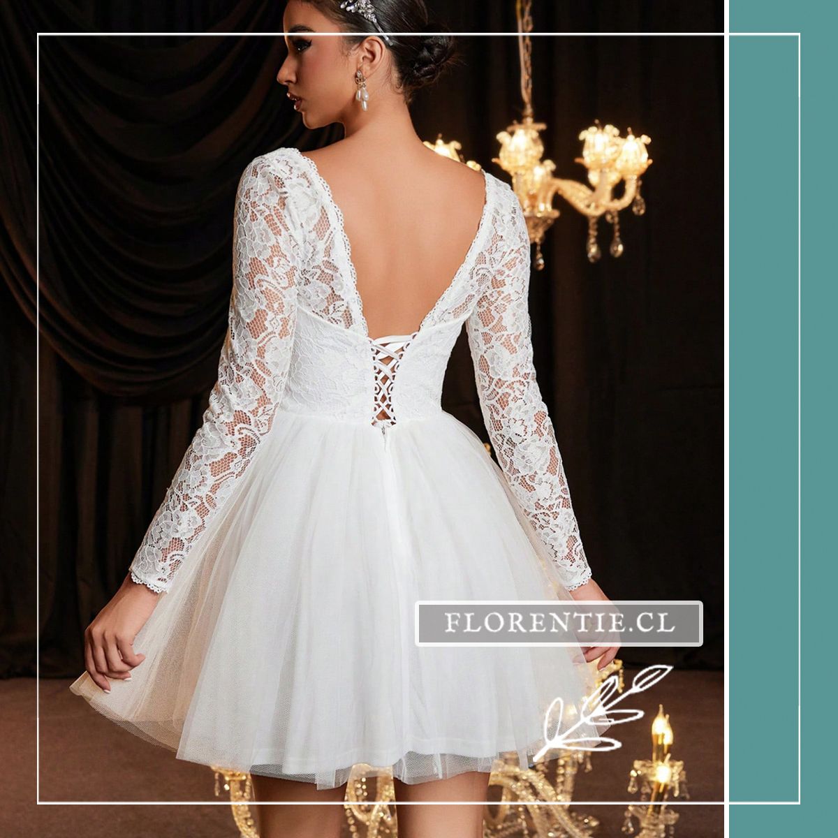 Espalda vestido novia corto