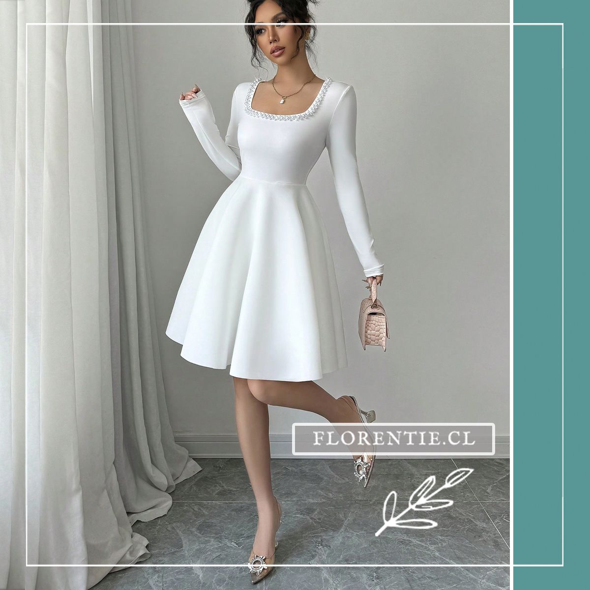 Vestido blanco liso mujer