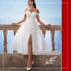 Vestido boda civil midi Vivyan