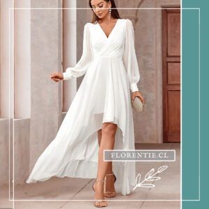 Vestido de novia corto por delante