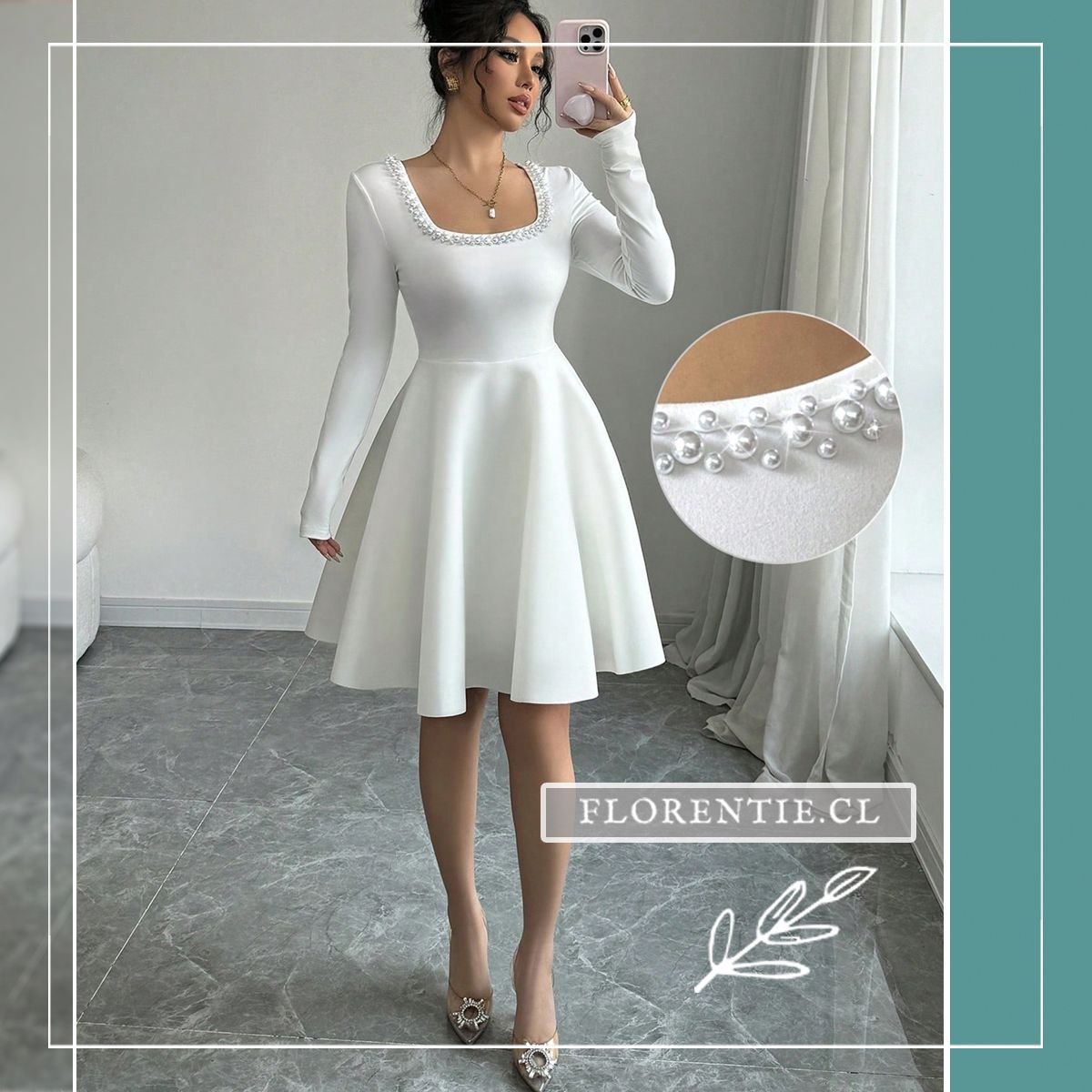 Vestido liso blanco corto