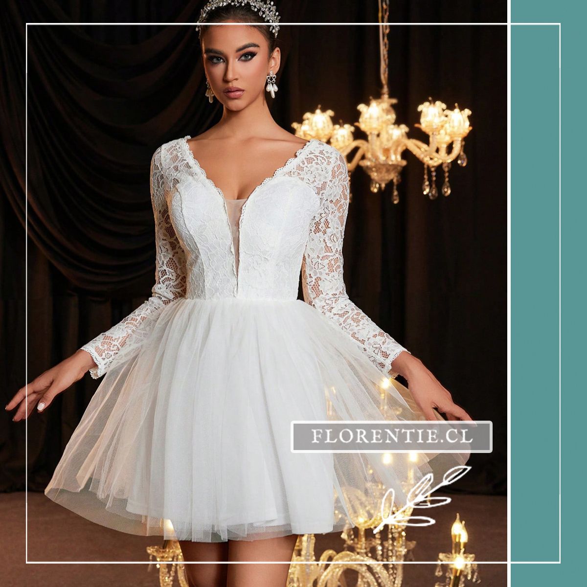 Vestido novia corto baile