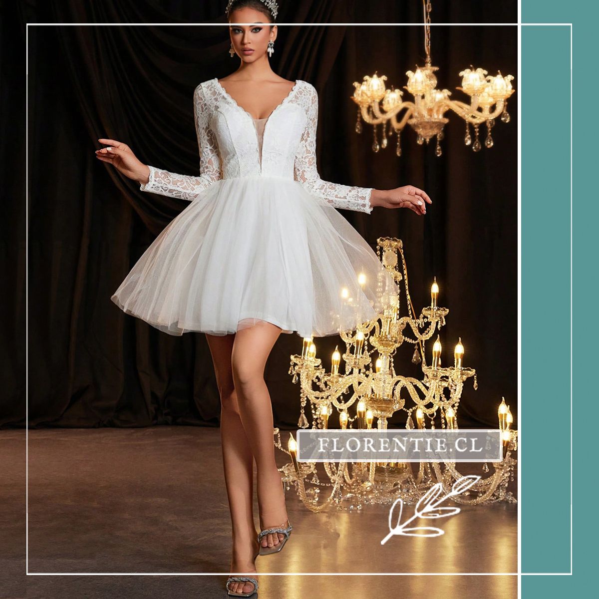 Vestido novia corto fiesta