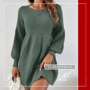 Minivestido lana verde