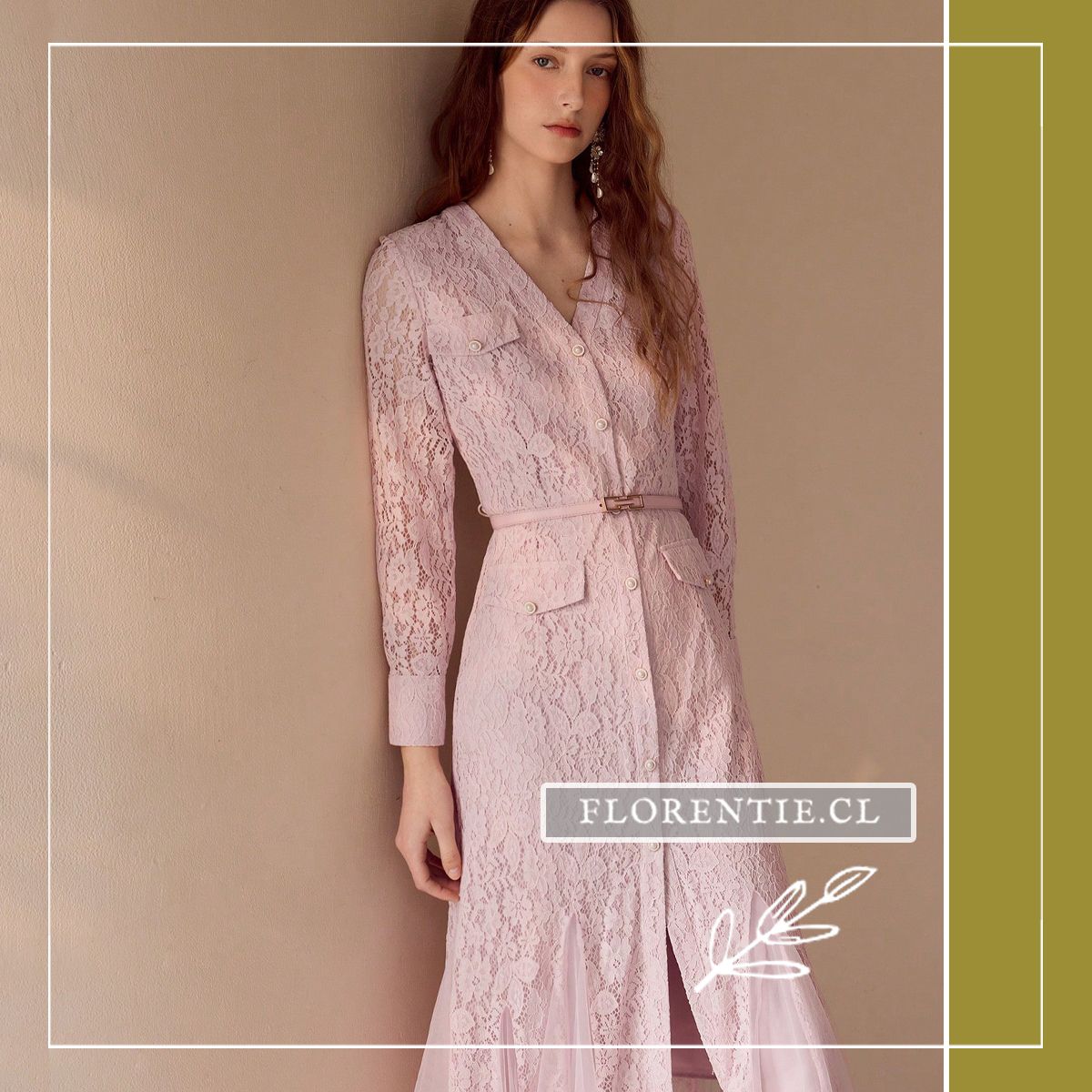 Vestido rosado con botones