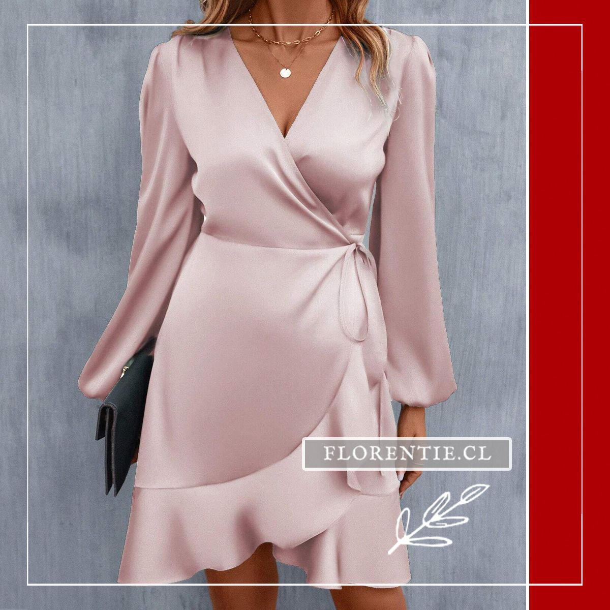 Vestido rosado satin