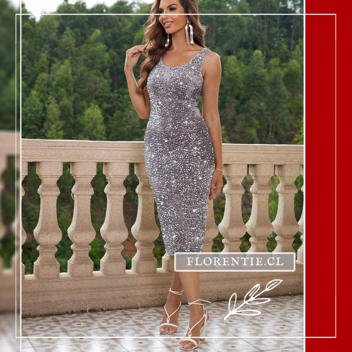 Vestido sencillo plateado