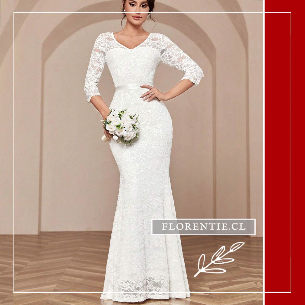 Vestido largo para boda civil Marianne