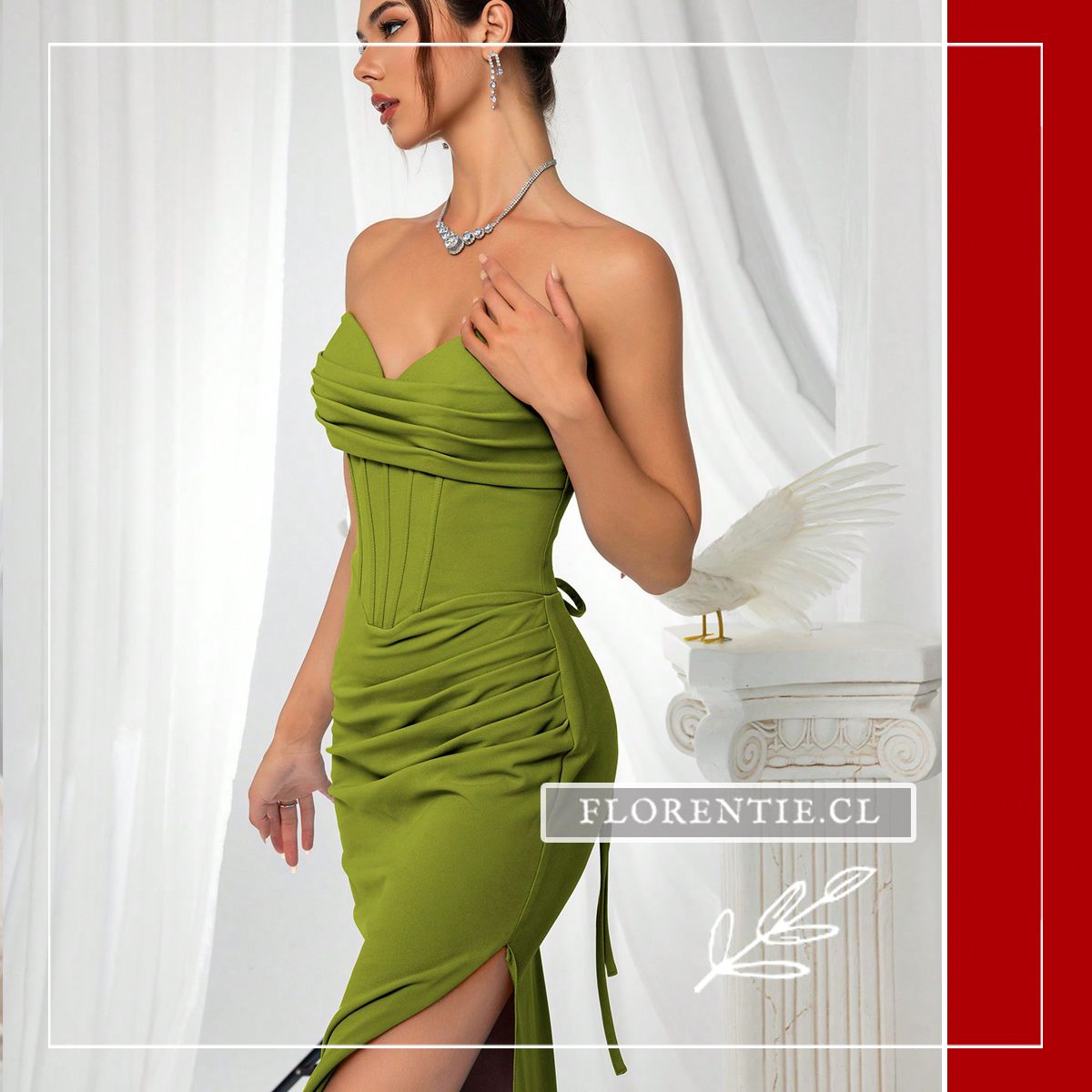 Detalle vestido palabra honor
